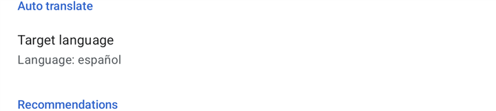 Auto translate setting